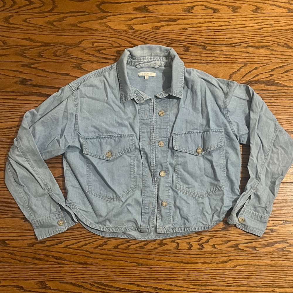 Z Supply Cropped Chambray Shirt